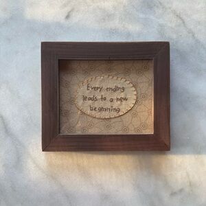 Framed Inspirational Quote Framed Hand Stitched Decor